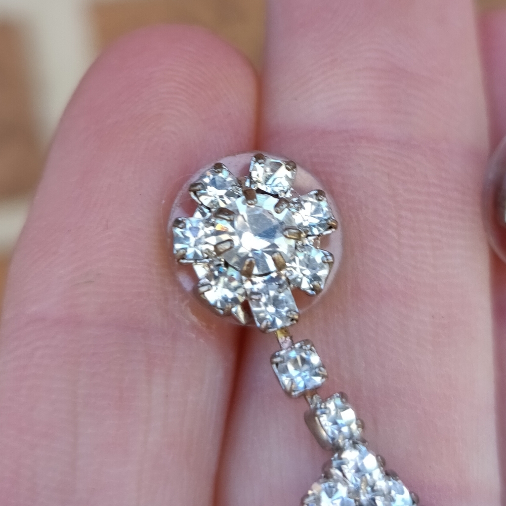 🔥 Long Vintage Glamorous Rhinestone Earrings - Picture 4 of 7